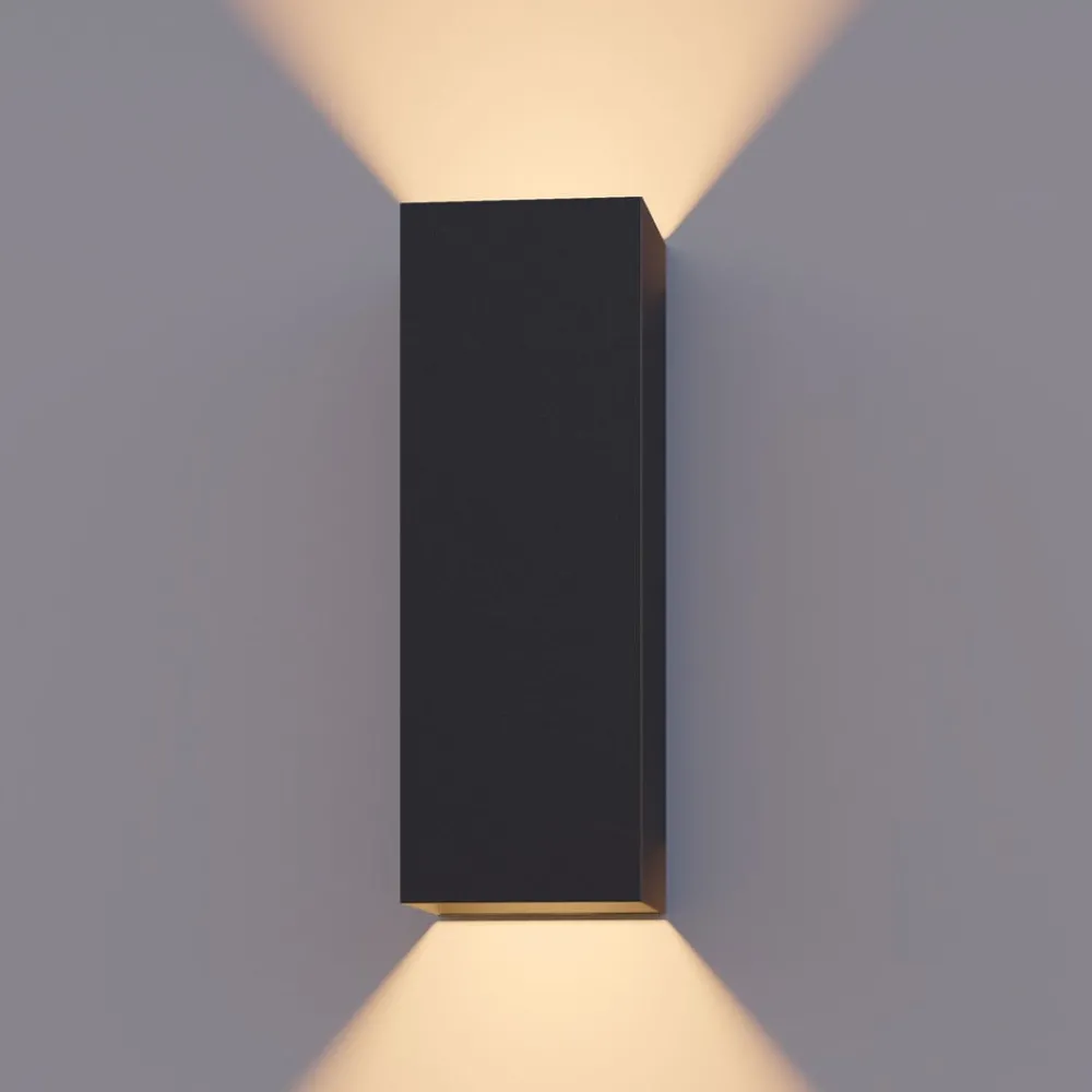 Calex Væglamper > LED udendørs væglampe Rektangel op/ned højde 23cm sort