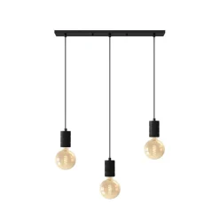 Pendellamper ^ Calex Retro pendellampe, kantet, 3 lyskilder, sort