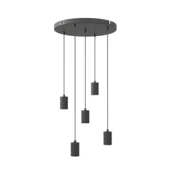 Calex Pendellamper > Retro pendellampe, rund, 5 lyskilder, sort