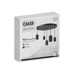 Calex Pendellamper > Retro pendellampe, rund, 5 lyskilder, sort