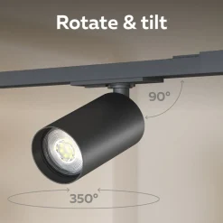 Calex Skinnesystem > skinnesæt, 4 GU10-spots, sort, længde 2 m, metal