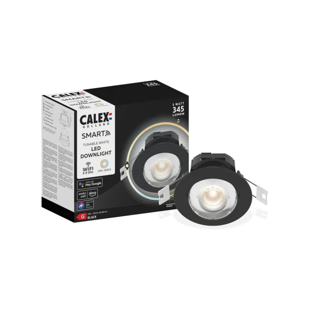 Calex Indbygningsspots > Smart downlight Forsænket loftlampe, sort