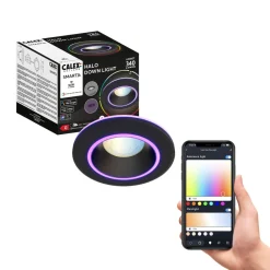 Calex Loftlamper|Indbygningsspots > Smart Halo downlight CCT RGB sort