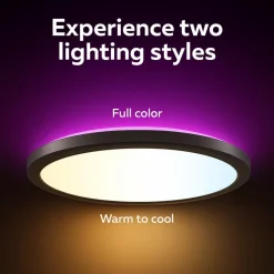 Calex Loftlamper|Loftlamper > Smart LED-loftlampe HALO Ø 40 cm sort IP54 RGB CCT