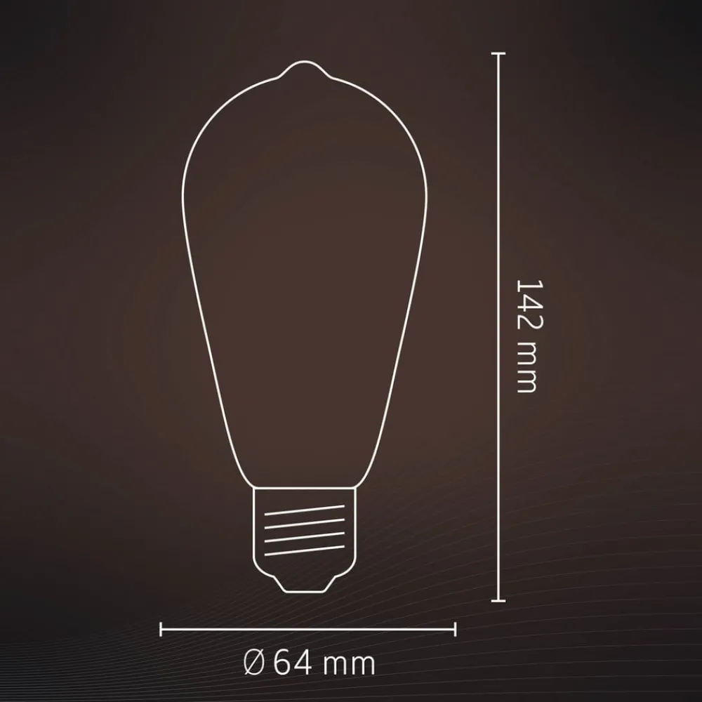 Dæmpbar Led-Pære|Filament Pære ^ Calex Smart Rustic E27 ST64 LED 4,9W Filament RGBW