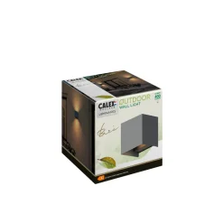 Calex Væglamper > udendørs LED-væglampe Cube, op/ned, højde 10 cm, antracit