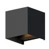 Calex Væglamper > udendørs LED-væglampe Cube, op/ned, højde 10 cm, sort