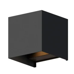 Calex Væglamper > udendørs LED-væglampe Cube, op/ned, højde 10 cm, sort