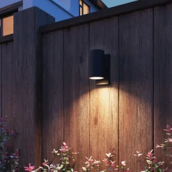 Væglamper ^ Calex udendørs væglampe Alba GU10, Downlight, sort, sensor