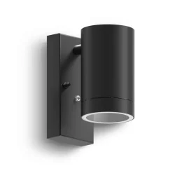 Væglamper ^ Calex udendørs væglampe Alba GU10, Downlight, sort, sensor