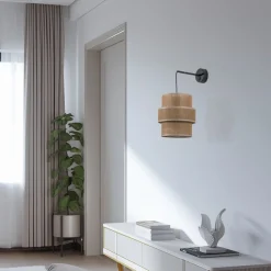 TK Lighting Væglamper > Calisto væglampe, jute, naturbrun, afbryder