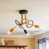 Loftlamper|Loftlamper ^ HELAM Cambridge loftlampe, 4 lyskilder, sort-orange
