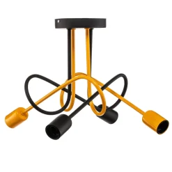 Loftlamper|Loftlamper ^ HELAM Cambridge loftlampe, 4 lyskilder, sort-orange
