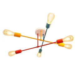 HELAM Loftlamper > Cambridge loftlampe 6 lyskilder, orange-rød-turkis