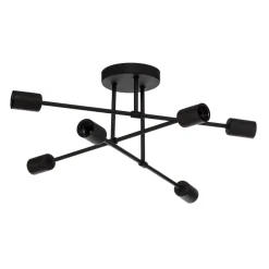 Gang|Loftlamper ^ HELAM Cambridge loftlampe, 6 lyskilder, sort
