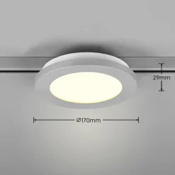 Skinnesystem ^ Trio Lighting Camillus LED-skinnelampe til DUOline, titanium, Ø 17 cm