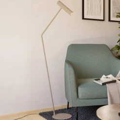 Gulvlamper|Gulvlamper ^ EGLO Caminia LED-gulvlampe, højde 158,5 cm, sandfarvet, stål