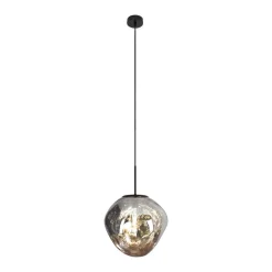 Pendellamper|Pendellamper ^ Eco-Light Canopus hængelampe, sølvfarvet, Ø 36 cm, glas, E27