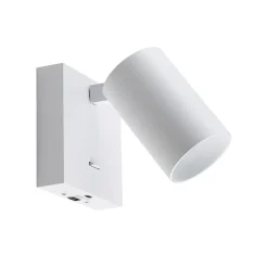 Væglamper|Væglamper ^ Deko-Light CAN TILT vægspot, hvid, 10 x 10 cm, metal, kontakt, USB