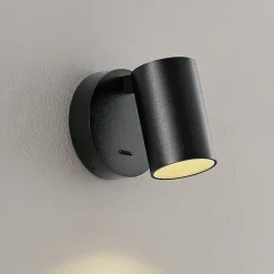 Deko-Light Væglamper|Væglamper > CAN TILT vægspot, sort, Ø 10 cm metal GU10 kontakt