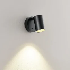 Deko-Light Væglamper|Væglamper > CAN TILT vægspot, sort, Ø 10 cm, metalkontakt USB
