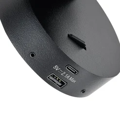 Deko-Light Væglamper|Væglamper > CAN TILT vægspot, sort, Ø 10 cm, metalkontakt USB