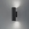 Væglamper ^ SOLLUX LIGHTING Carbon væglampe, sort, højde 20 cm, aluminium, 2 lyskilder.