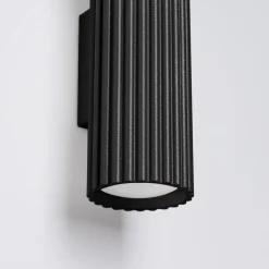 Væglamper ^ SOLLUX LIGHTING Carbon væglampe, sort, højde 20 cm, aluminium, 2 lyskilder.