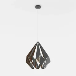 EGLO Pendellamper > Carlton pendel, sort/kobber, Ø 38,5 cm