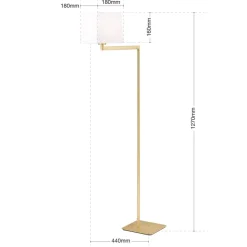 ORION Gulvlamper|Gulvlamper > Carlton tekstilgulvlampe, mat messing