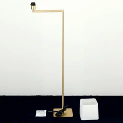 ORION Gulvlamper|Gulvlamper > Carlton tekstilgulvlampe, mat messing