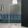 Gulvlamper ^ ORION Carlton tekstilgulvlampe, mat nikkel