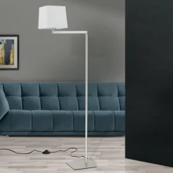 Gulvlamper ^ ORION Carlton tekstilgulvlampe, mat nikkel