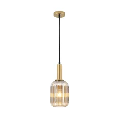ORION Pendellamper > Carneval pendellampe, antik messing/amber, Ø 14 cm, glas