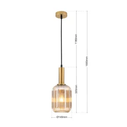 ORION Pendellamper > Carneval pendellampe, antik messing/amber, Ø 14 cm, glas