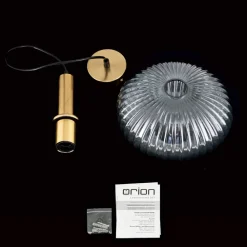 ORION Pendellamper > Carneval pendellampe, antik messing/røggrå, Ø 25 cm, glas