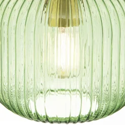 Pendellamper ^ ORION Carneval pendellampe, antik messing/grøn, Ø 20 cm, glas