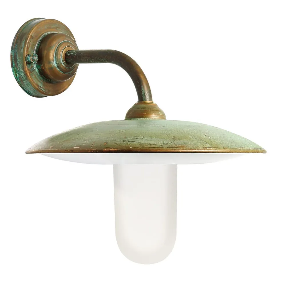 Moretti Luce Væglamper > Casale udendørs væglampe, antik messing, opal glas