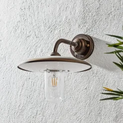 Moretti Luce Væglamper > Casale udendørs væglampe, antik kobber klart glas