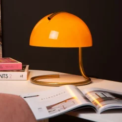 Lucide Bordlamper > Cato retro-bordlampe med skærm af mælkeglas orange