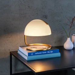 Lucide Bordlamper > Cato retro-bordlampe med skærm af mælkeglas, hvid