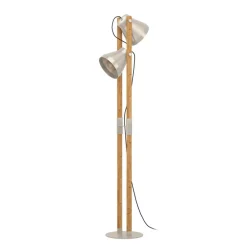 EGLO Gulvlamper|Gulvlamper > Cawton gulvlampe, højde 134,5 cm, stål/brun, 2 lyskilder i stål