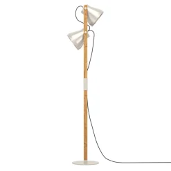 EGLO Gulvlamper|Gulvlamper > Cawton gulvlampe, højde 134,5 cm, stål/brun, 2 lyskilder i stål