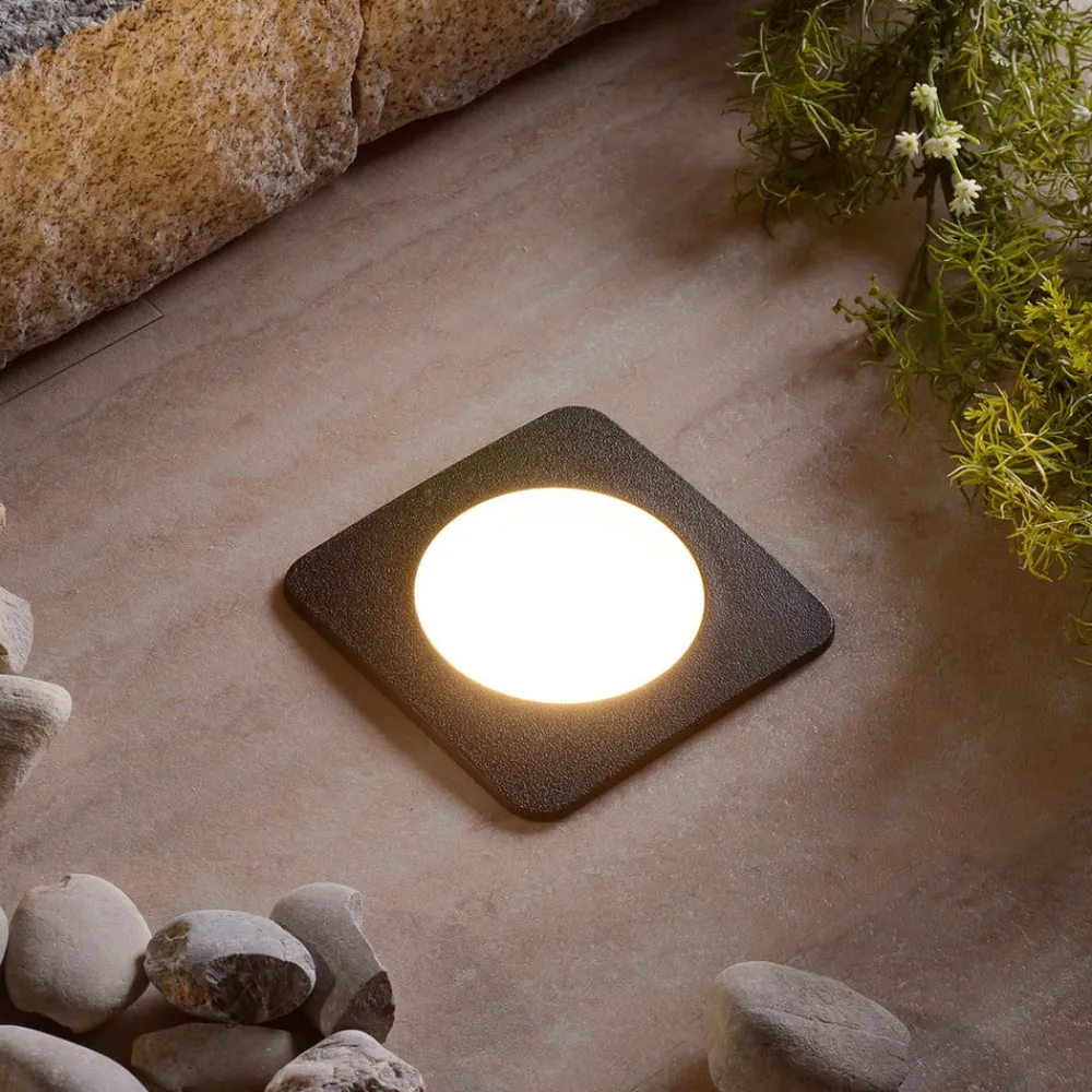 Nedgravet Udebelysning|Udendørs Spot ^ Fumagalli Ceci 120-SQ LED-nedgravningsspot, sort, CCT