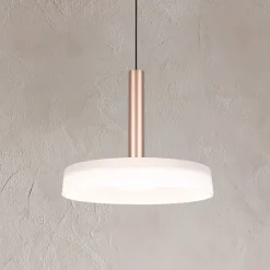Trio Lighting Pendellamper|Pendellamper > Celeste LED-hængelampe, hvid/brun, Ø 22 cm, glas, dæmpbar