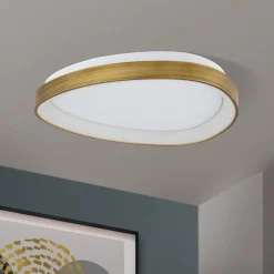 ORION Loftlamper|Loftlamper > Charlie loftlampe, Ø 45 cm, opalhvid, antik messingfarve