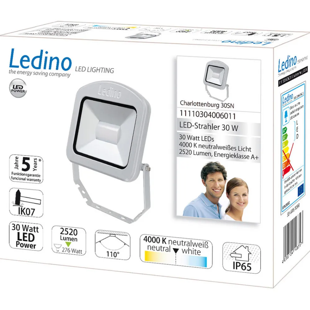 Ledino Udendørs Spot > Charlottenburg udendørs LED-spot sølv 30W 4.000K