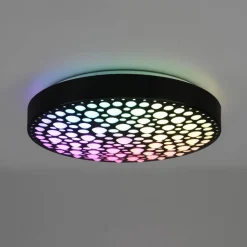 Loftlamper ^ Reality Leuchten Chizu LED-loftlampe Ø 40,5cm kan dæmpes RGB sort