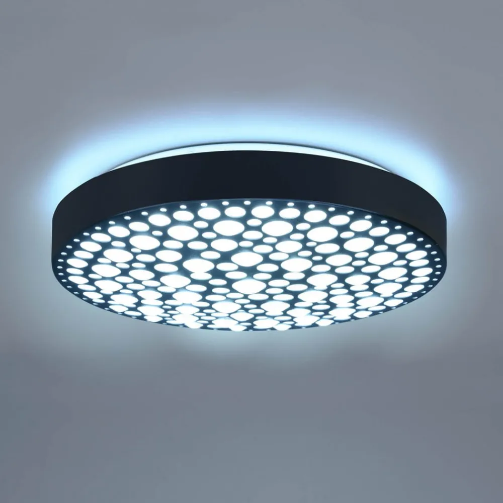 Loftlamper ^ Reality Leuchten Chizu LED-loftlampe Ø 40,5cm kan dæmpes RGB sort