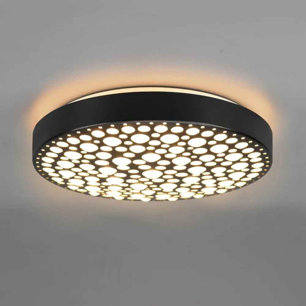 Loftlamper ^ Reality Leuchten Chizu LED-loftlampe Ø 40,5cm kan dæmpes RGB sort